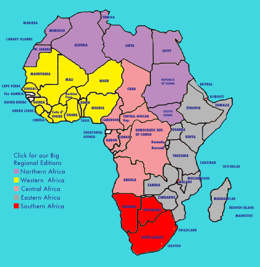 Africa Map With Countries And Islands